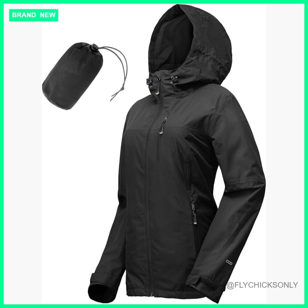 Lightweight Waterproof Rain Jacket with Hood for Cycling and Running